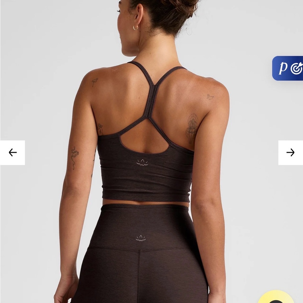 Beyond Yoga Spacedye Slim Raceback Cropped Tank Dark Chocolate M NWOT - Picture 2 of 2